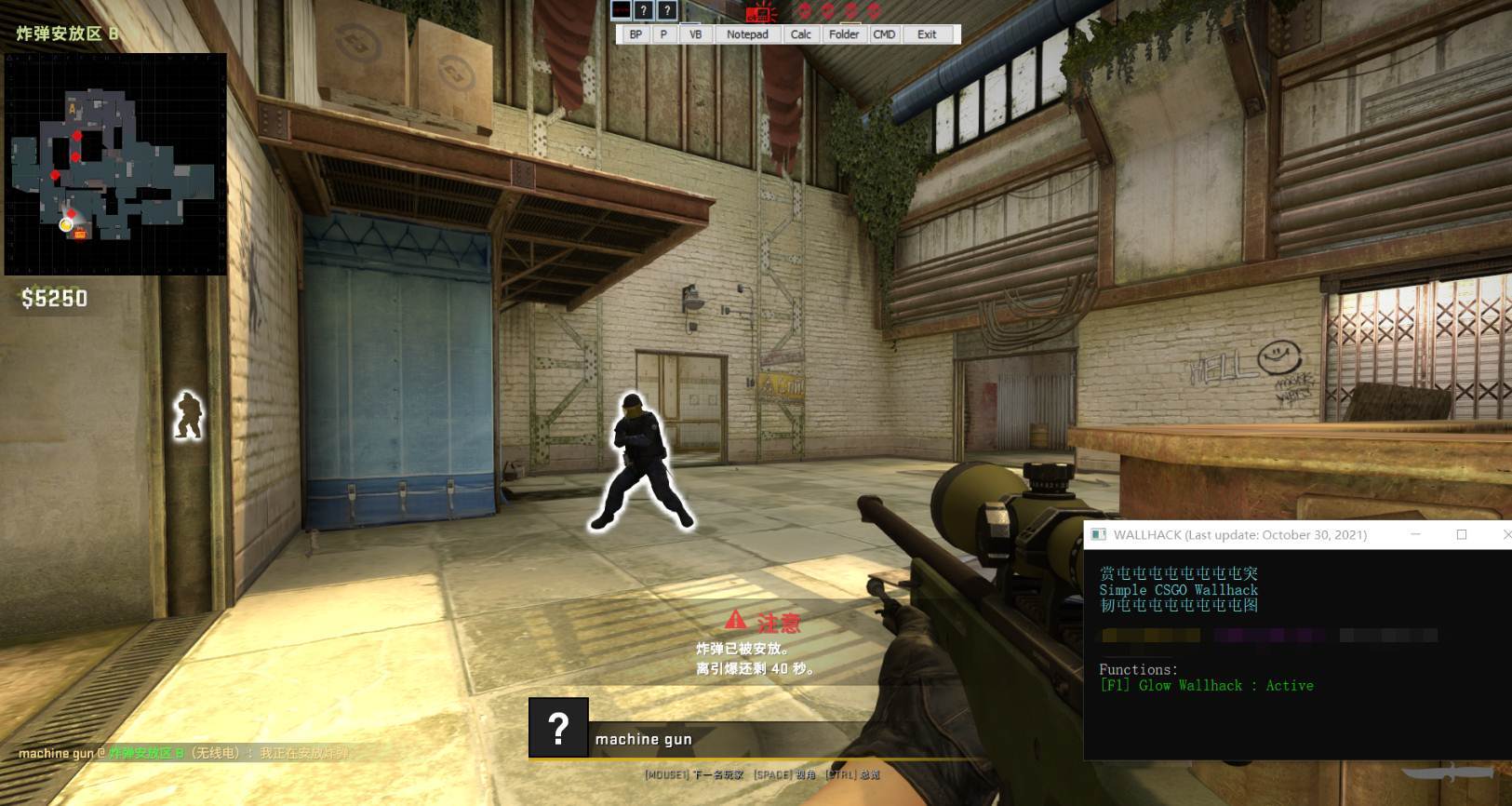 CSGO·WALLHACK单板发光投视显血量助手
